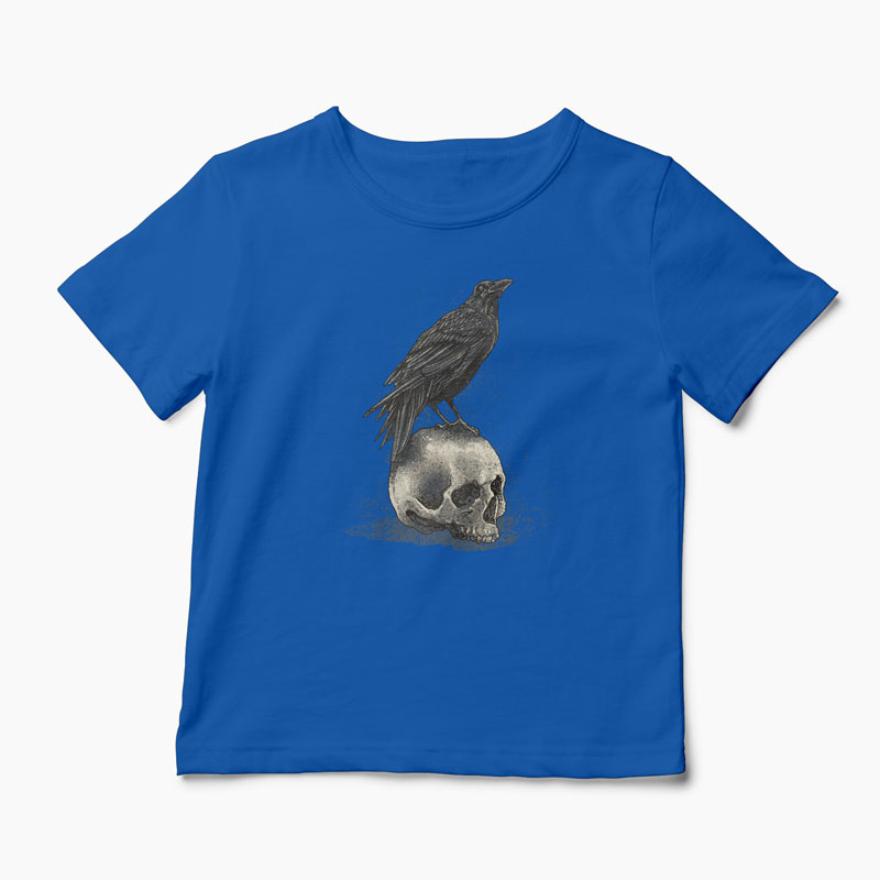Tricou Cioară Craniu - Copii-Albastru Regal